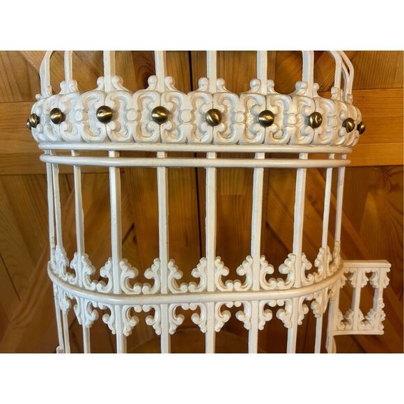 LARGE VINTAGE WHITE RESIN BIRD CAGE WALL HANGING ~ UNIVERSAL STATUARY 1974 - Picture 3 of 13